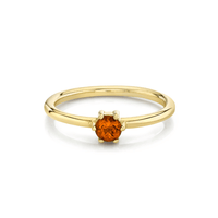 Marrow Fine Jewelry Orange Citrine November Birthstone Solitaire Ring [Yellow Gold]