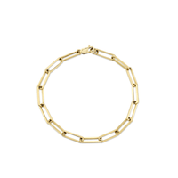 Marrow Fine Jewelry Solid Gold Thin Rectangular Solid Gold Chain [Yellow Gold]