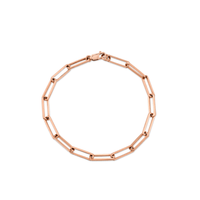 Marrow Fine Jewelry Solid Gold Thin Rectangular Solid Gold Chain [Rose Gold]