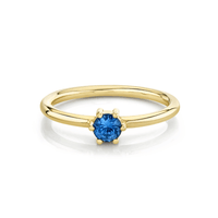 Marrow Fine Jewelry Blue Sapphire Solitaire September Birthstone Gold Stacking Ring [Yellow Gold]