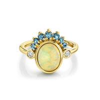 Marrow Fine Jewelry Opal And Montana Sapphire Headdress Ring [Yellow Gold]
