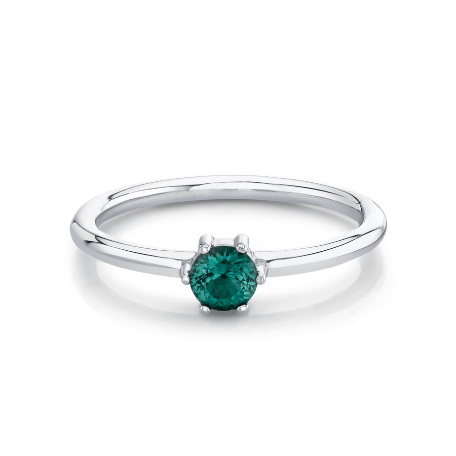 Marrow Fine Jewelry Tourmaline Solitaire October Birthstone Stacking Ring [White Gold]