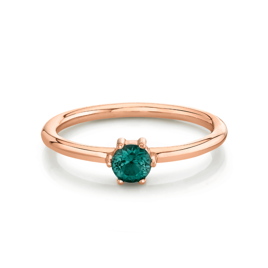 Marrow Fine Jewelry Tourmaline Solitaire October Birthstone Stacking Ring [Rose Gold]