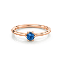 Marrow Fine Jewelry Blue Sapphire Solitaire September Birthstone Gold Stacking Ring [Rose Gold]