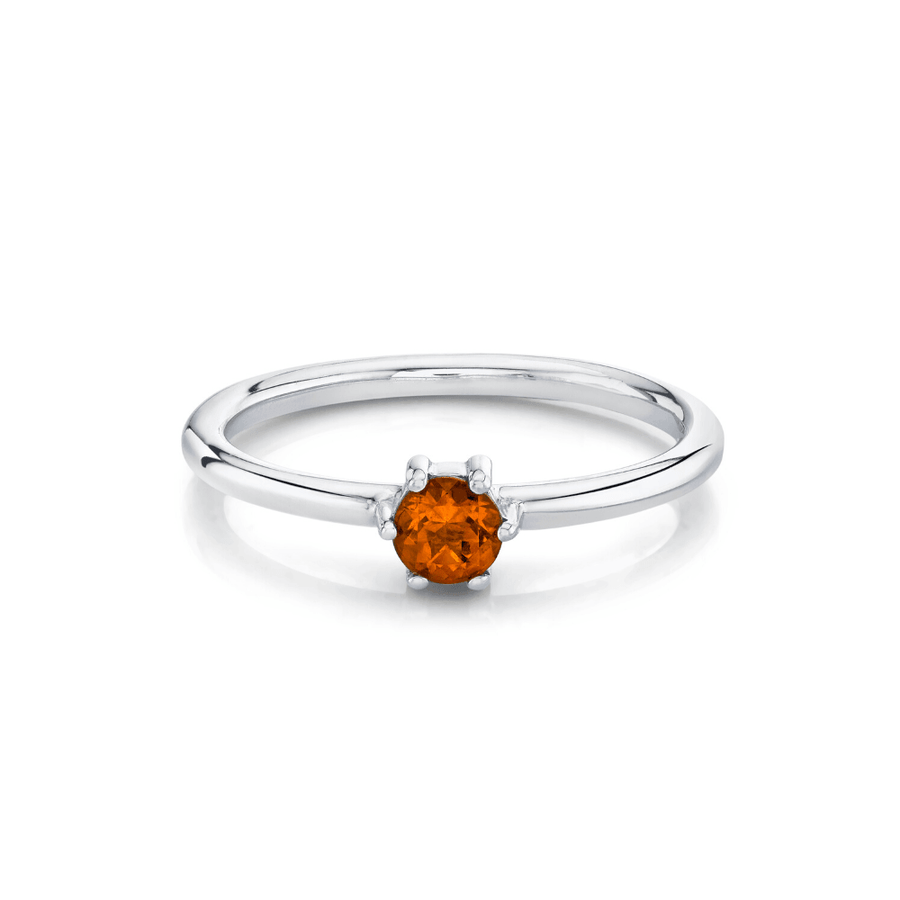 Marrow Fine Jewelry Orange Citrine November Birthstone Solitaire Ring [White Gold]