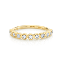 Marrow Fine Jewelry White Diamond Circle Bezel Wedding Band [Yellow Gold]