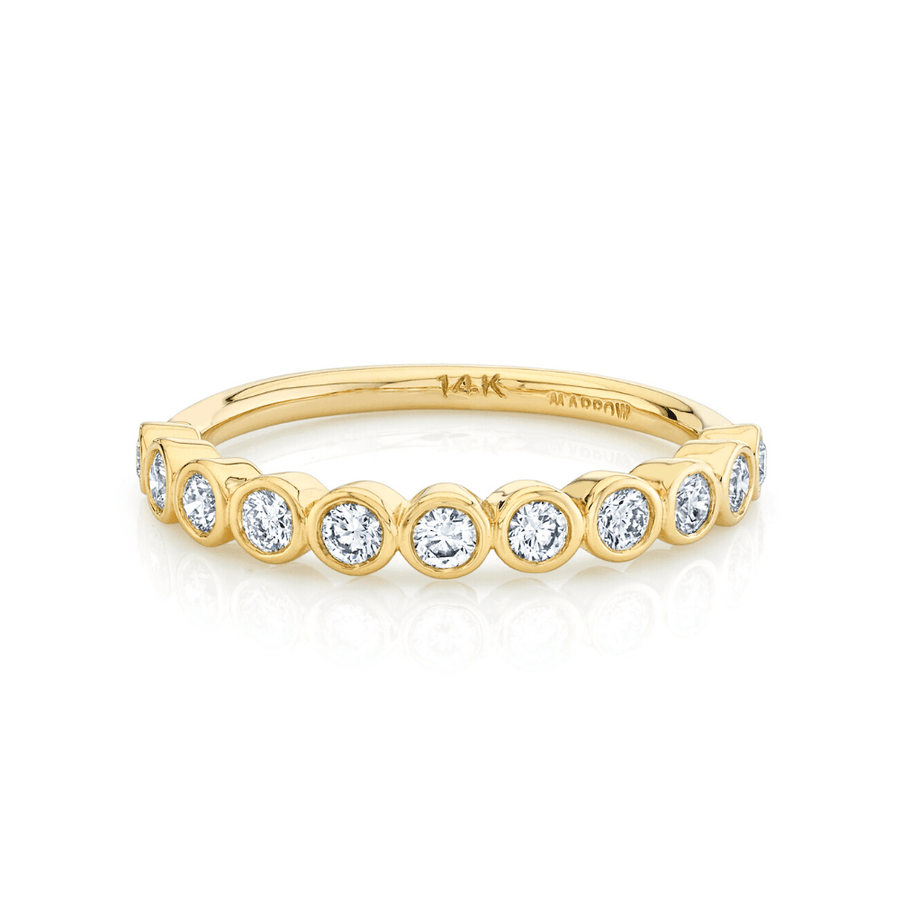 Marrow Fine Jewelry White Diamond Circle Bezel Wedding Band [Yellow Gold]