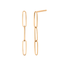 Marrow Fine Jewelry Solid Gold Dainty Paperclip Chain Earrings [Rose Gold]