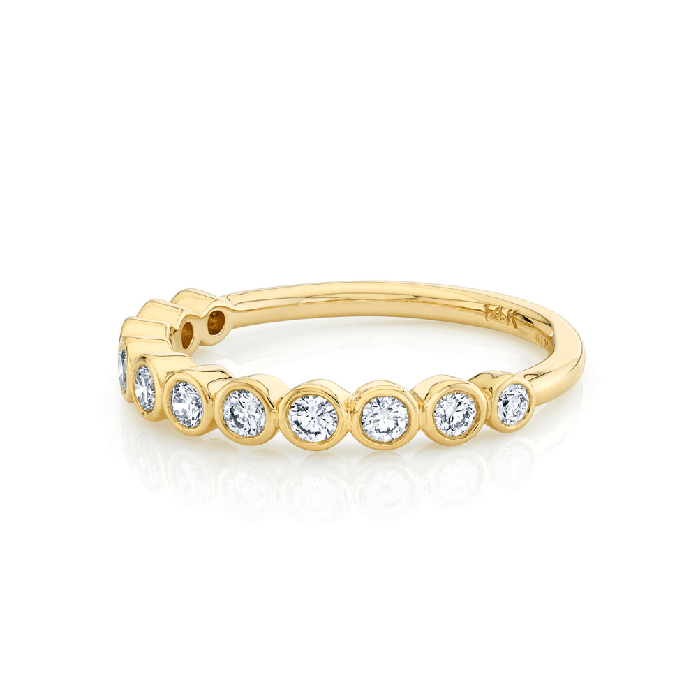 Marrow Fine Jewelry White Diamond Circle Bezel Wedding Band [Yellow Gold]
