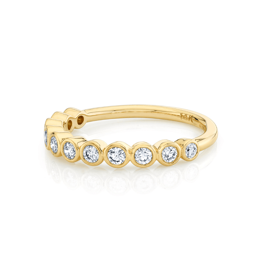 Marrow Fine Jewelry White Diamond Circle Bezel Wedding Band [Yellow Gold]
