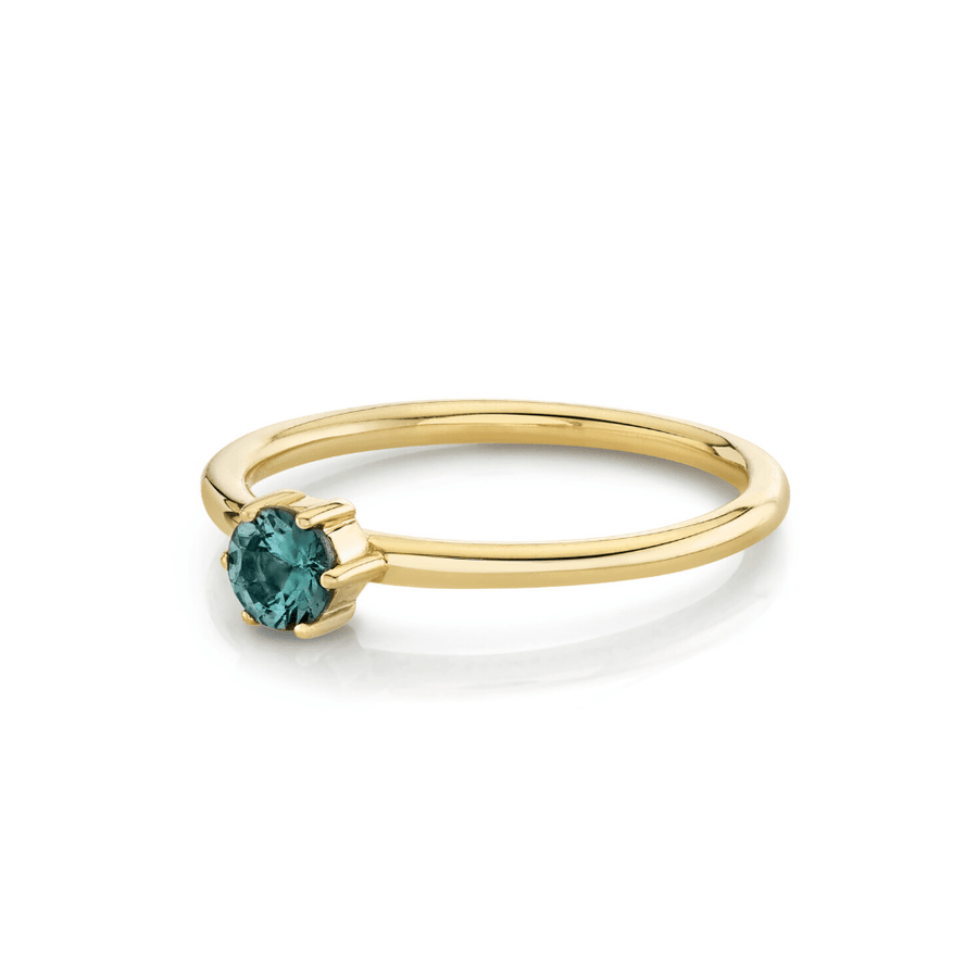 Marrow Fine Jewelry Grey Spinel August Birthstone Solitaire Stacking Ring [Yellow Gold]