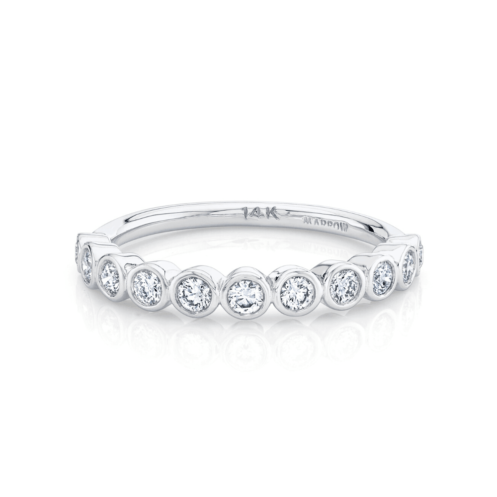 Marrow Fine Jewelry White Diamond Circle Bezel Wedding Band
