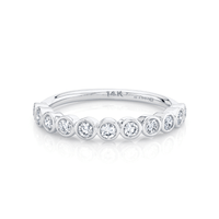 Marrow Fine Jewelry White Diamond Circle Bezel Wedding Band [White Gold]