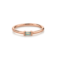Marrow Fine Jewelry Opal October Birthstone Straight Baguette Stacking Ring Marrow Fine Jewelry [Rose Gold]