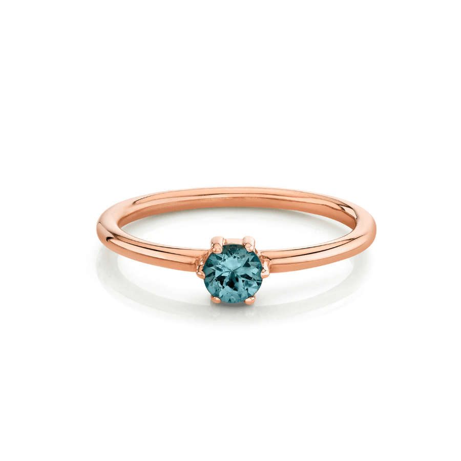 Marrow Fine Jewelry Grey Spinel August Birthstone Solitaire Stacking Ring [Rose Gold]