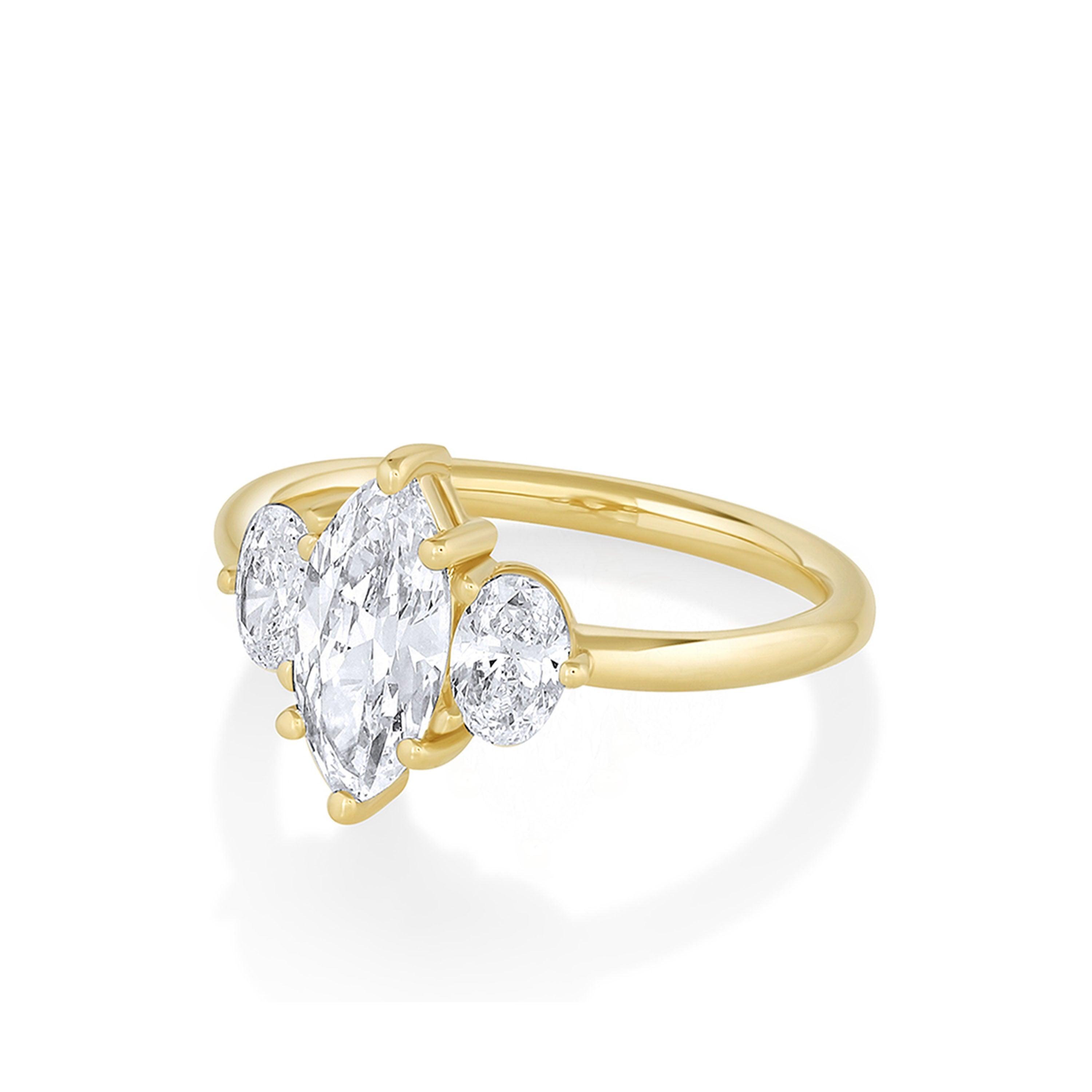 Marrow Fine Jewelry White Diamond Moval Elspeth Ring