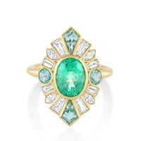 Marrow Fine Jewelry 2.09ct Emerald & Beryl Ballerina Ring [Yellow Gold]