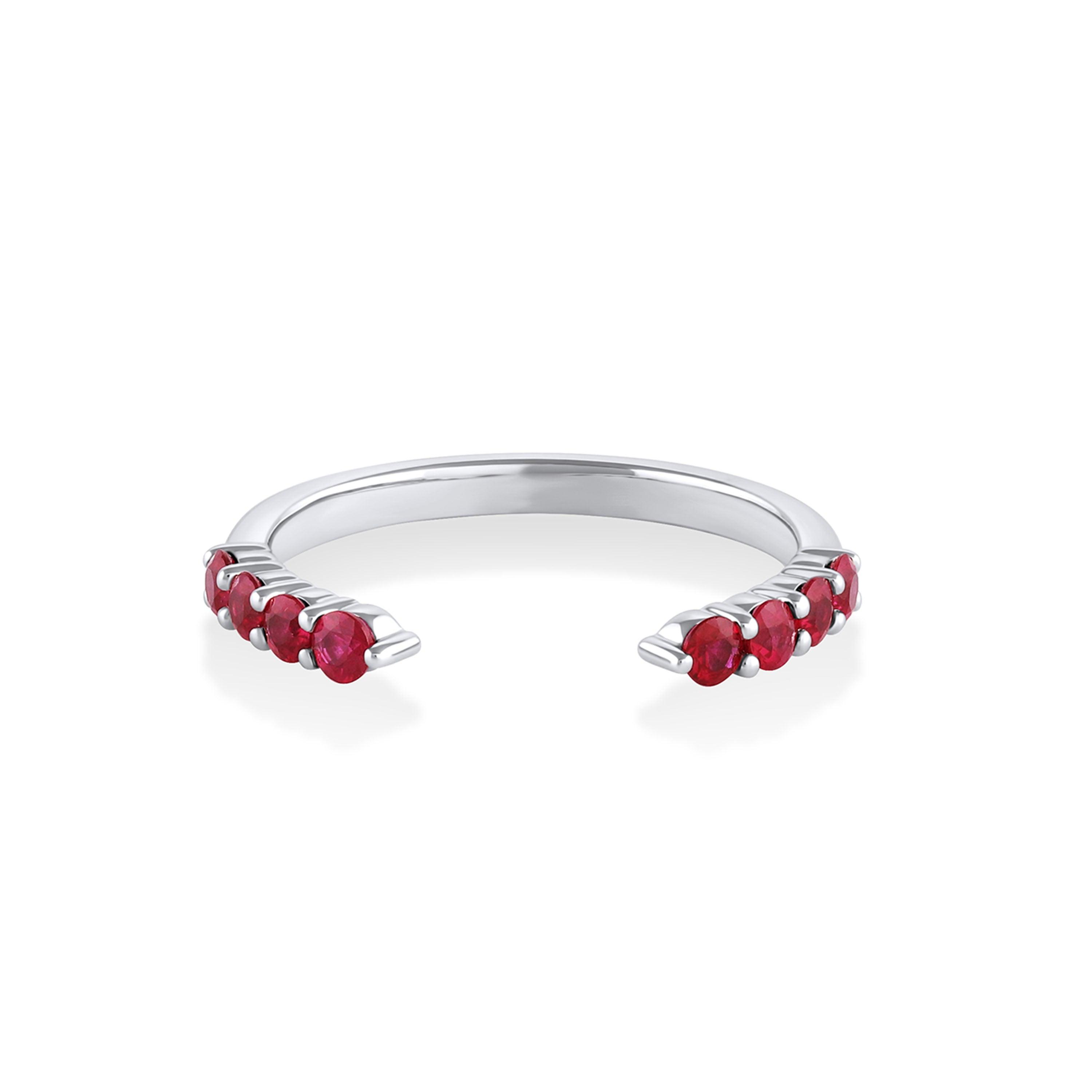Marrow Fine Jewelry Ruby Pave Open Shank Stacking Band