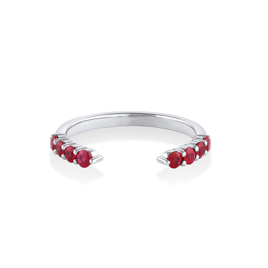 Marrow Fine Jewelry Ruby Pave Open Shank Stacking Band [White Gold]