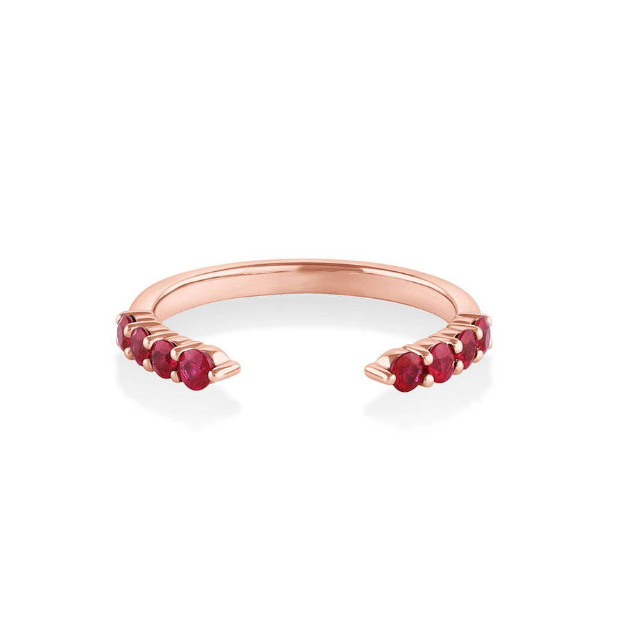 Marrow Fine Jewelry Ruby Pave Open Shank Stacking Band [Rose Gold]