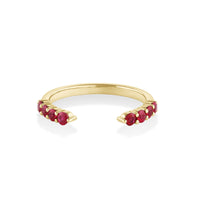 Marrow Fine Jewelry Ruby Pave Open Shank Stacking Band [Yellow Gold]