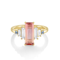 Marrow Fine Jewelry Imperial Topaz White Diamond Baguette Ring [Yellow Gold]