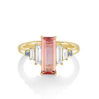 Marrow Fine Jewelry Imperial Topaz White Diamond Baguette Ring [Yellow Gold]