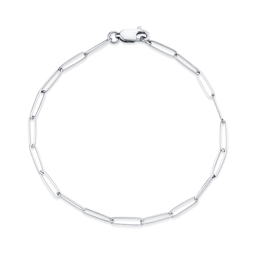 Marrow Fine Jewelry Solid Gold Dainty Paperclip Chain Bracelet