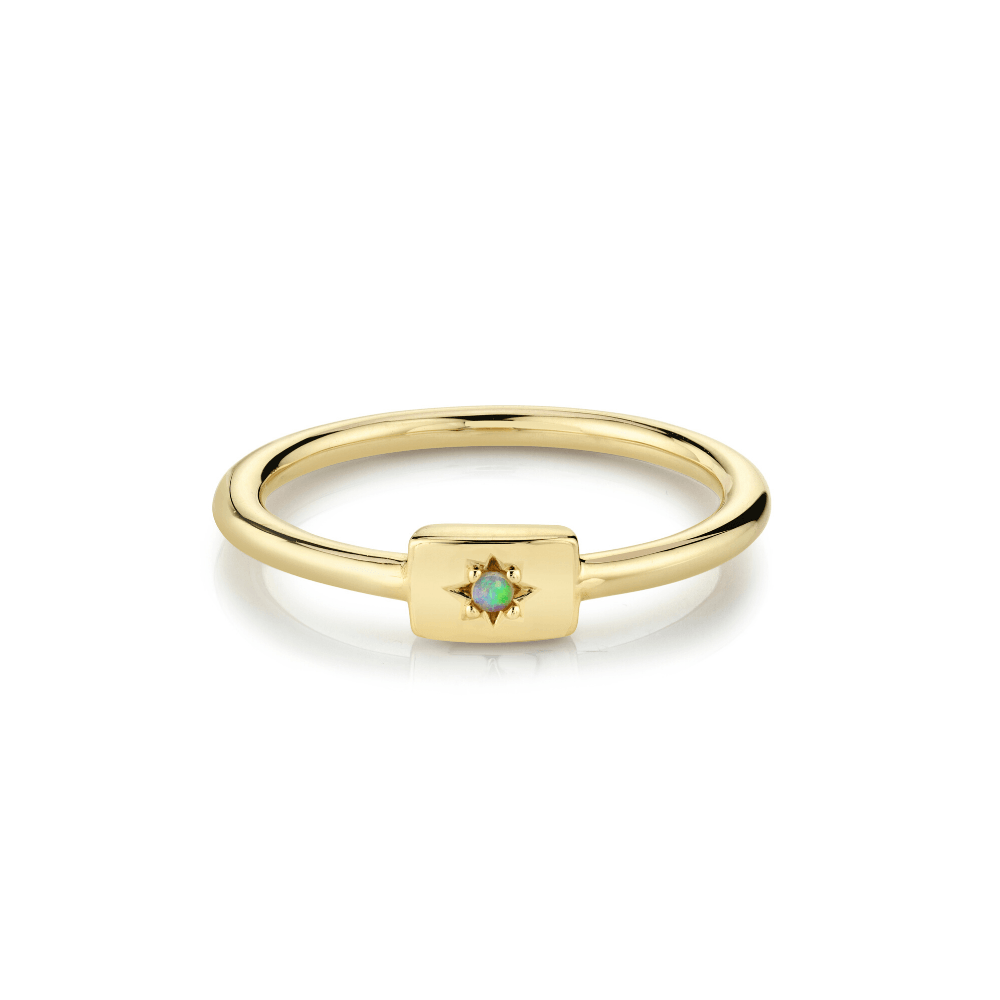 Marrow Fine Jewelry Opal October Birthstone Plate Star Stacking Ring