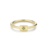 Marrow Fine Jewelry Opal October Birthstone Plate Star Stacking Ring [Yellow Gold]