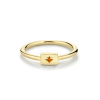 Marrow Fine Jewelry Orange Citrine November Birthstone Plate Stacking Ring [Yellow Gold]