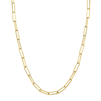 Marrow Fine Jewelry Thin Rectangular Solid Gold Chain Necklace [Yellow Gold]