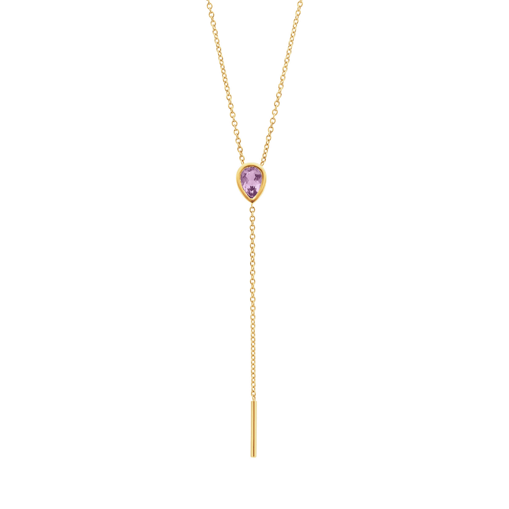 Marrow Fine Jewelry Purple Amethyst Lariat Necklace