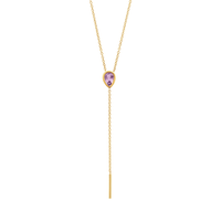 Marrow Fine Jewelry Purple Amethyst Lariat Necklace [Yellow Gold]