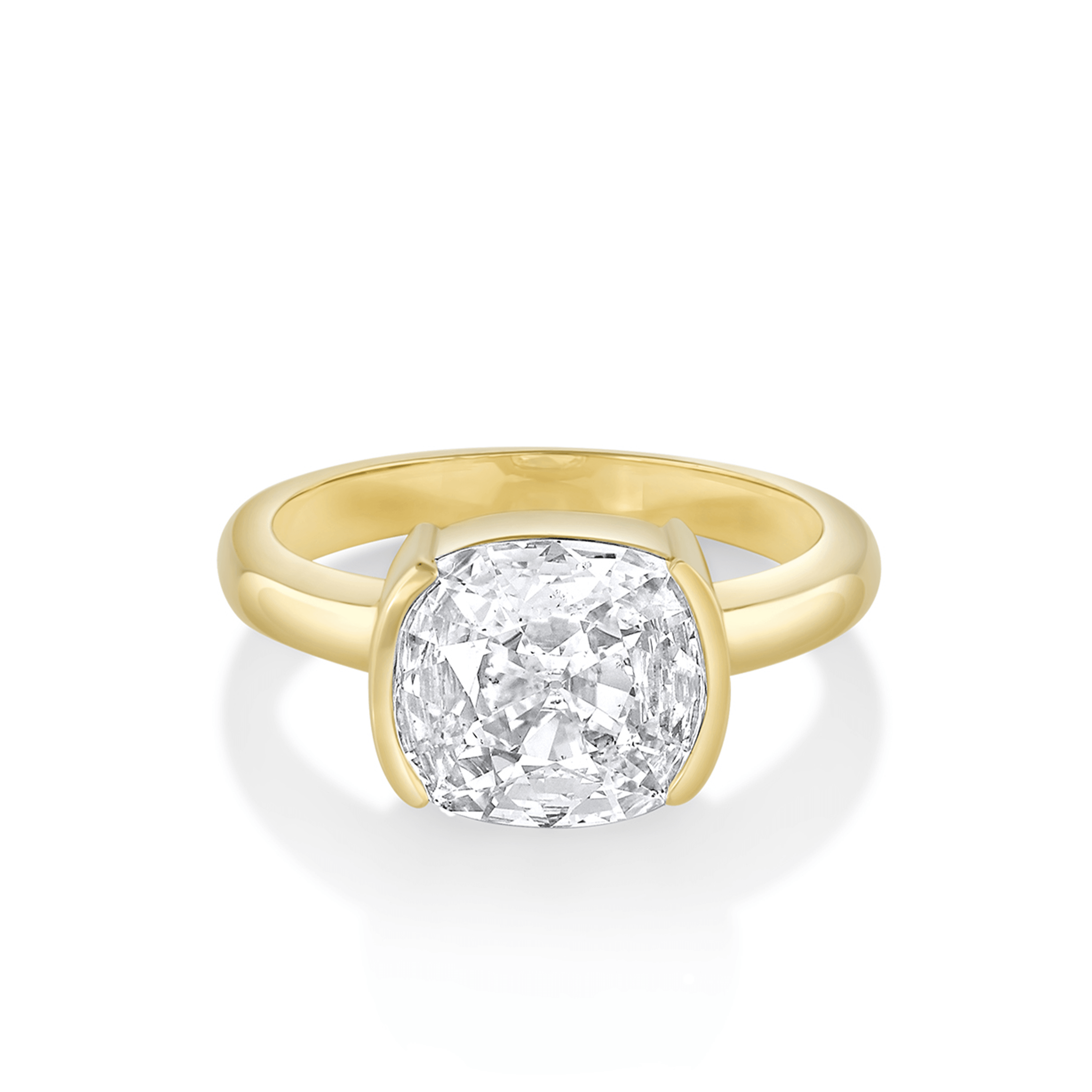 Marrow Fine Jewelry Cushion Cut Half Bezel Ring