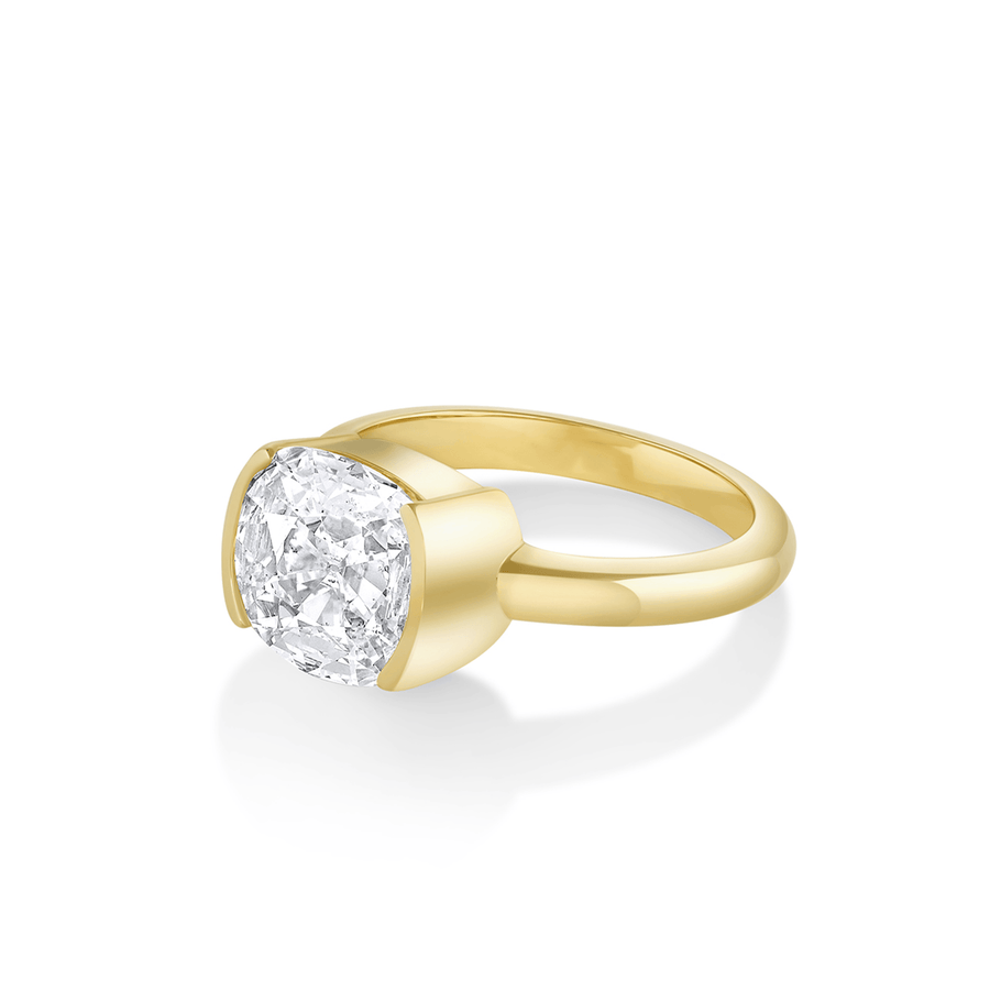 Marrow Fine Jewelry Cushion Cut Half Bezel Ring [Yellow Gold]