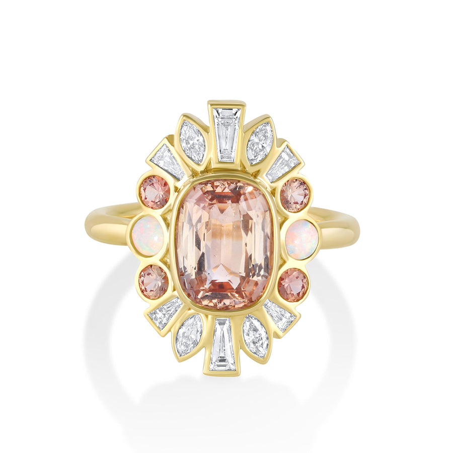 Marrow Fine Jewelry 3.03ct Peach Sapphire Ballerina Ring [Yellow Gold]
