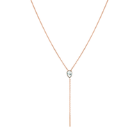 Marrow Fine Jewelry Moonstone Stillwater Lariat Solid Gold Chain Necklace [Rose Gold]