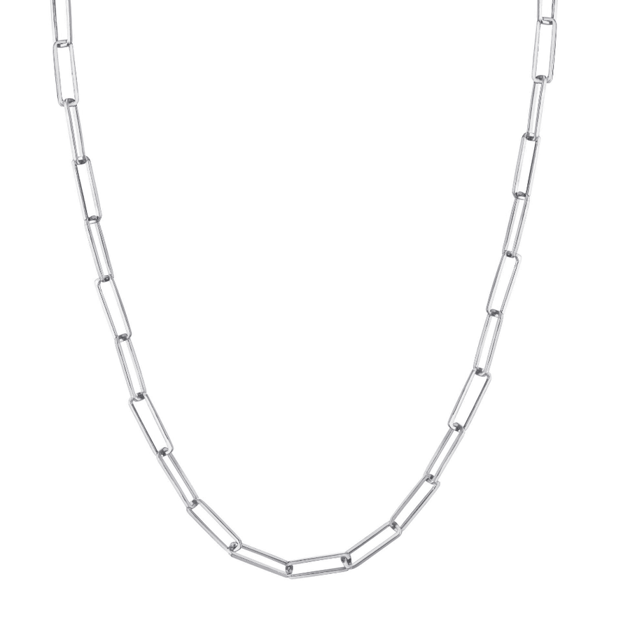 Marrow Fine Jewelry Thin Rectangular Solid Gold Chain Necklace [Yellow Gold]
