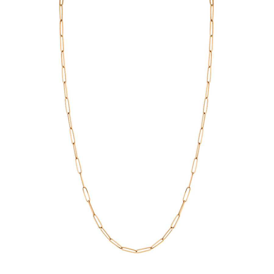 Marrow Fine Jewelry Solid Gold Dainty Paperclip Chain Necklace [Rose Gold]