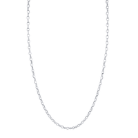 Marrow Fine Jewelry Solid Gold Oval Chain Necklace [White Gold]