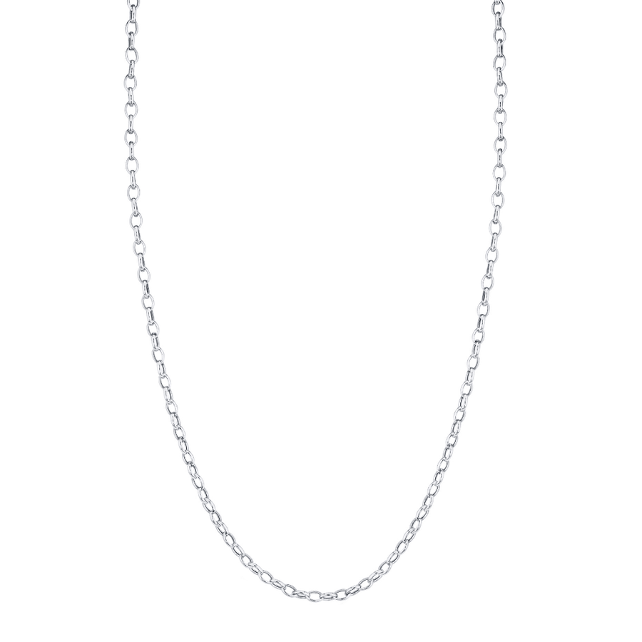 Marrow Fine Jewelry Solid Gold Oval Chain Necklace [White Gold]
