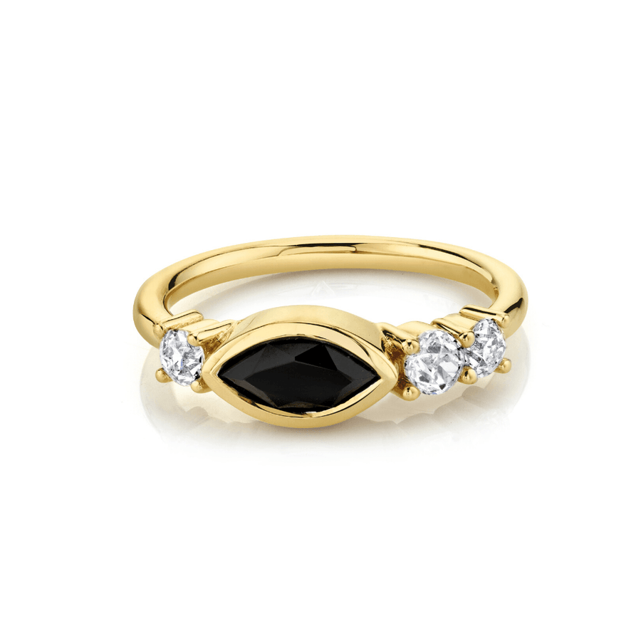 .52ct Onyx & White Diamond Cluster Ring - Marrow Fine