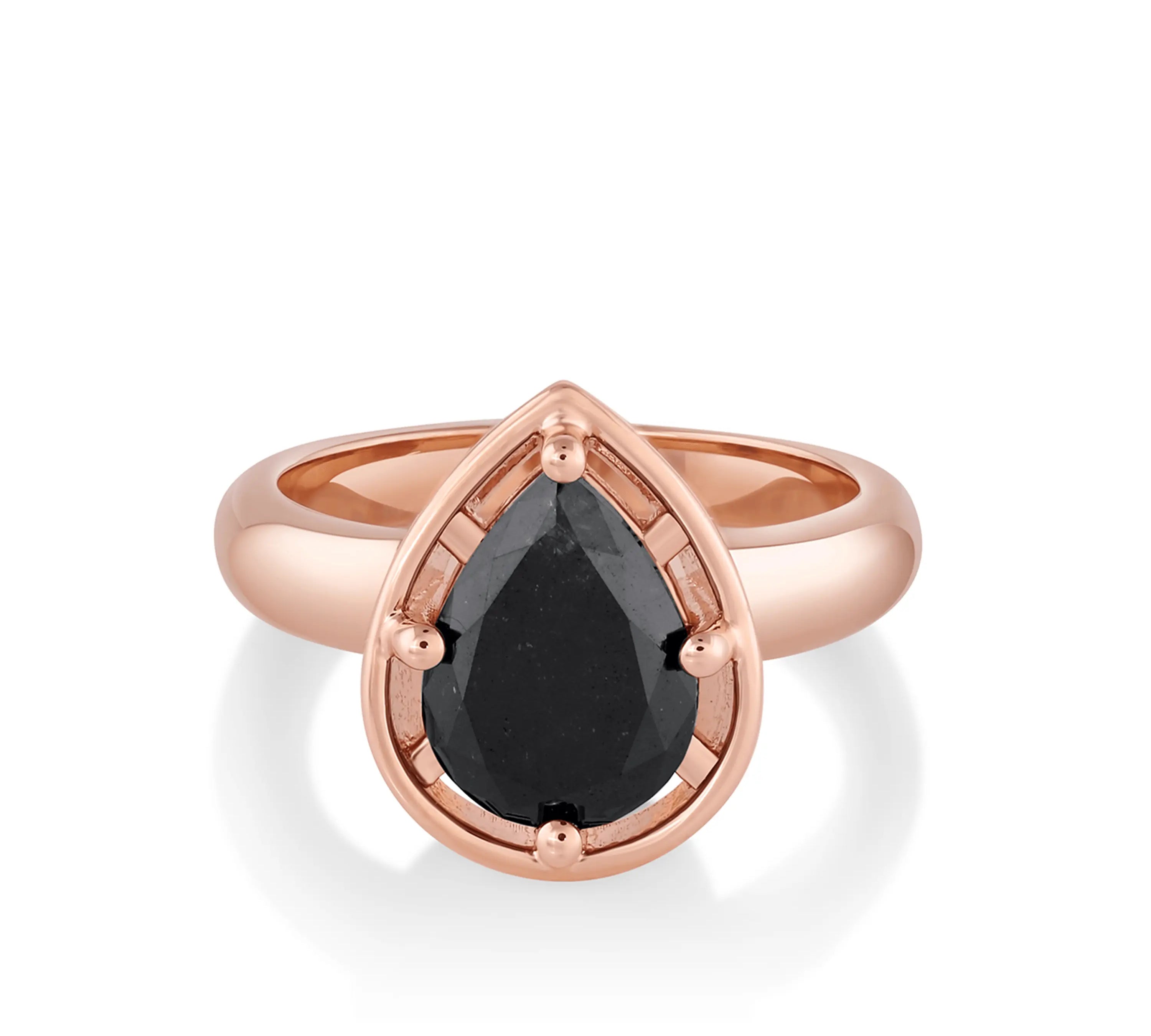 Marrow Fine Jewelry  Black Diamond Pear Georgia Ring [Rose Gold]