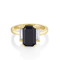 Marrow Fine Jewelry Black Diamond Three Stone Ring [Yellow Gold]