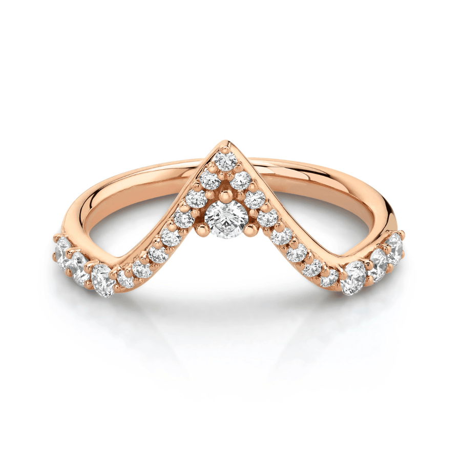 Marrow Fine Jewelry White Diamond Pavé Triangle Stacking Wedding Band [Rose Gold]