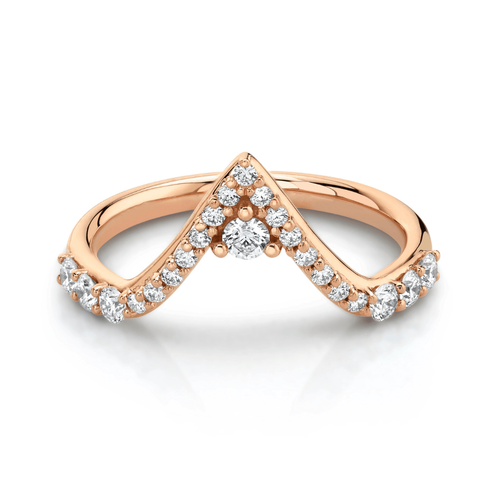 Marrow Fine Jewelry White Diamond Pavé Triangle Stacking Wedding Band