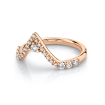 Marrow Fine Jewelry White Diamond Pavé Triangle Stacking Wedding Band [Rose Gold]