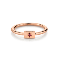 Marrow Fine Jewelry Ruby July Birthstone Plate Stacking Ring [Rose Gold]