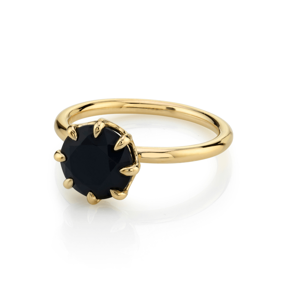 Marrow Fine Jewelry Black Onyx Solitaire Alternative Engagement Ring